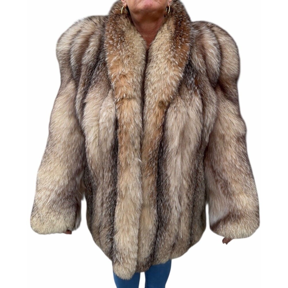 Luxury Crystal Fox Fur Stroller Winter Coat Signature Turansky Furs CT Aprís Ski